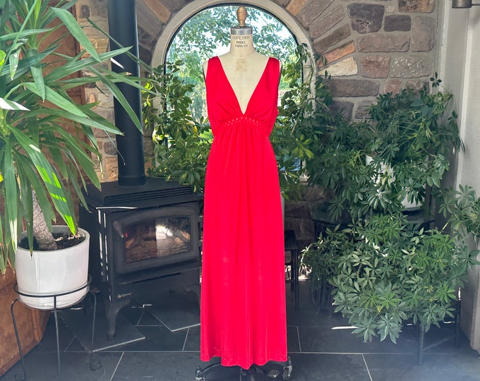 70s Shimmery Peacock Maxi Nightgown By Vintage main image 0