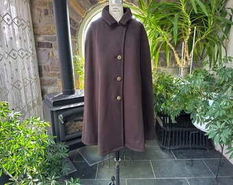 Cape Vintage Des Années 70 Signée Céline - 100% Laine, Noir, Taille Unique, Parfait état