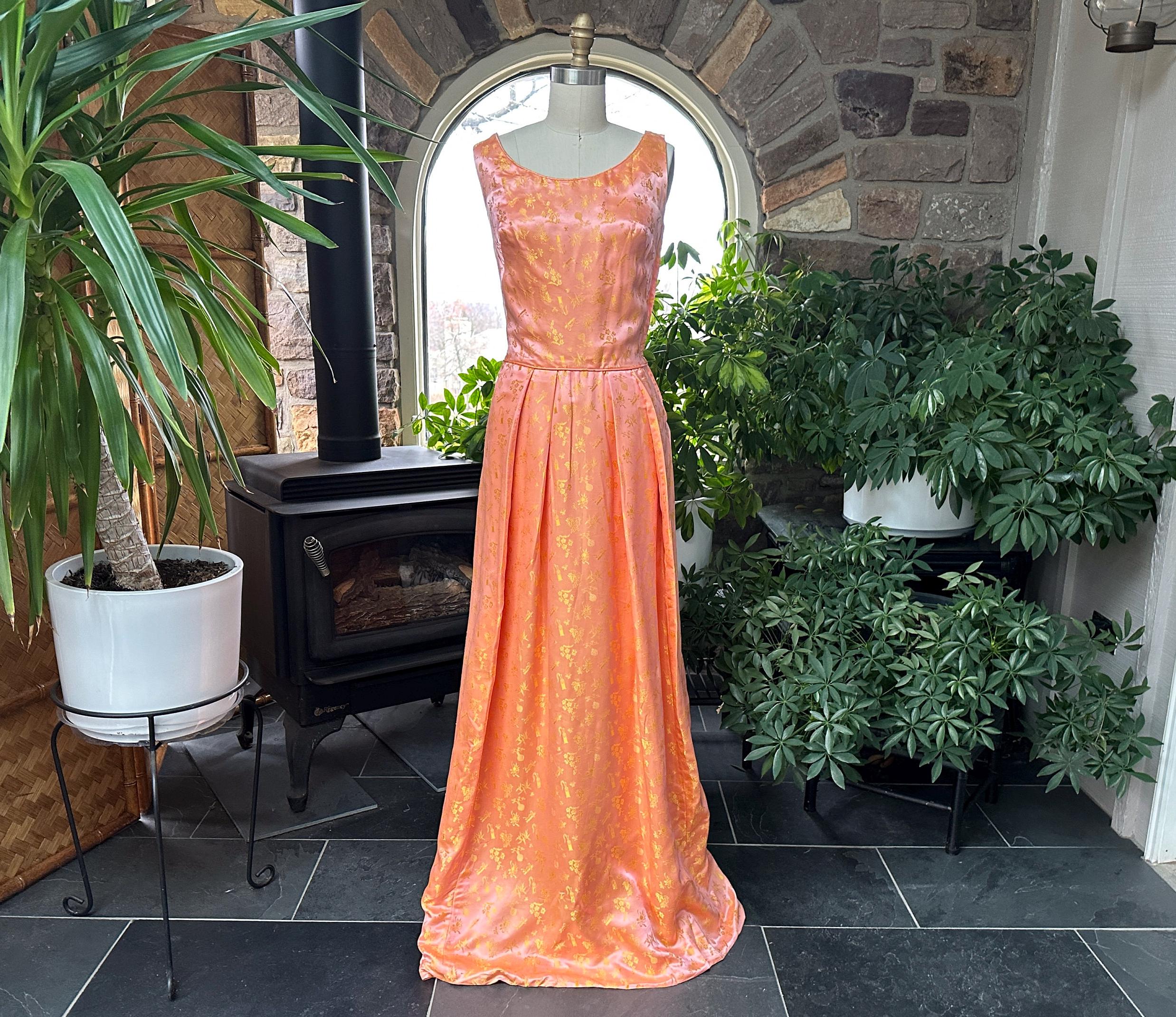 Gold Coral Dress