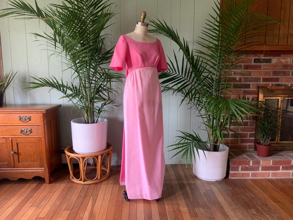 Vintage 1960s Pink Bridesmaid Dress Detachable Ta… - image 10