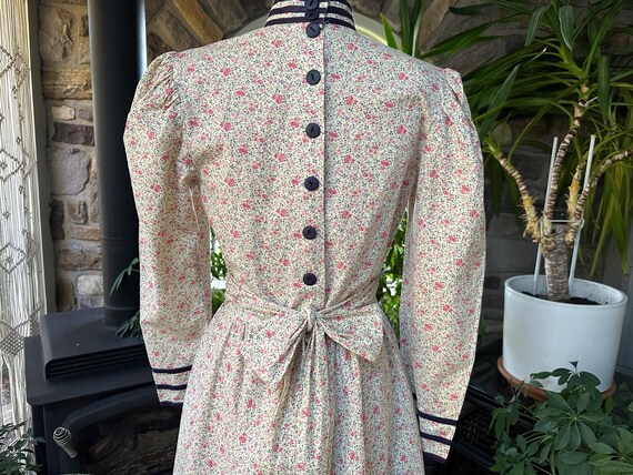 70's　ヴィンテージ　GUNNE SAX　Jessica 花柄　半袖ワンピース Vintage 1970s Gunne Sax by Jessica Pink and Blue Flor… - Gem