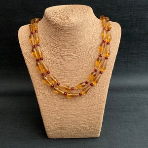 Antique 1930s Orange Faceted Teardrop Ruby Faceted Round Glass Beads, Antique Jewelry Beads for Repurpose, Antique Jewelry Making Supply