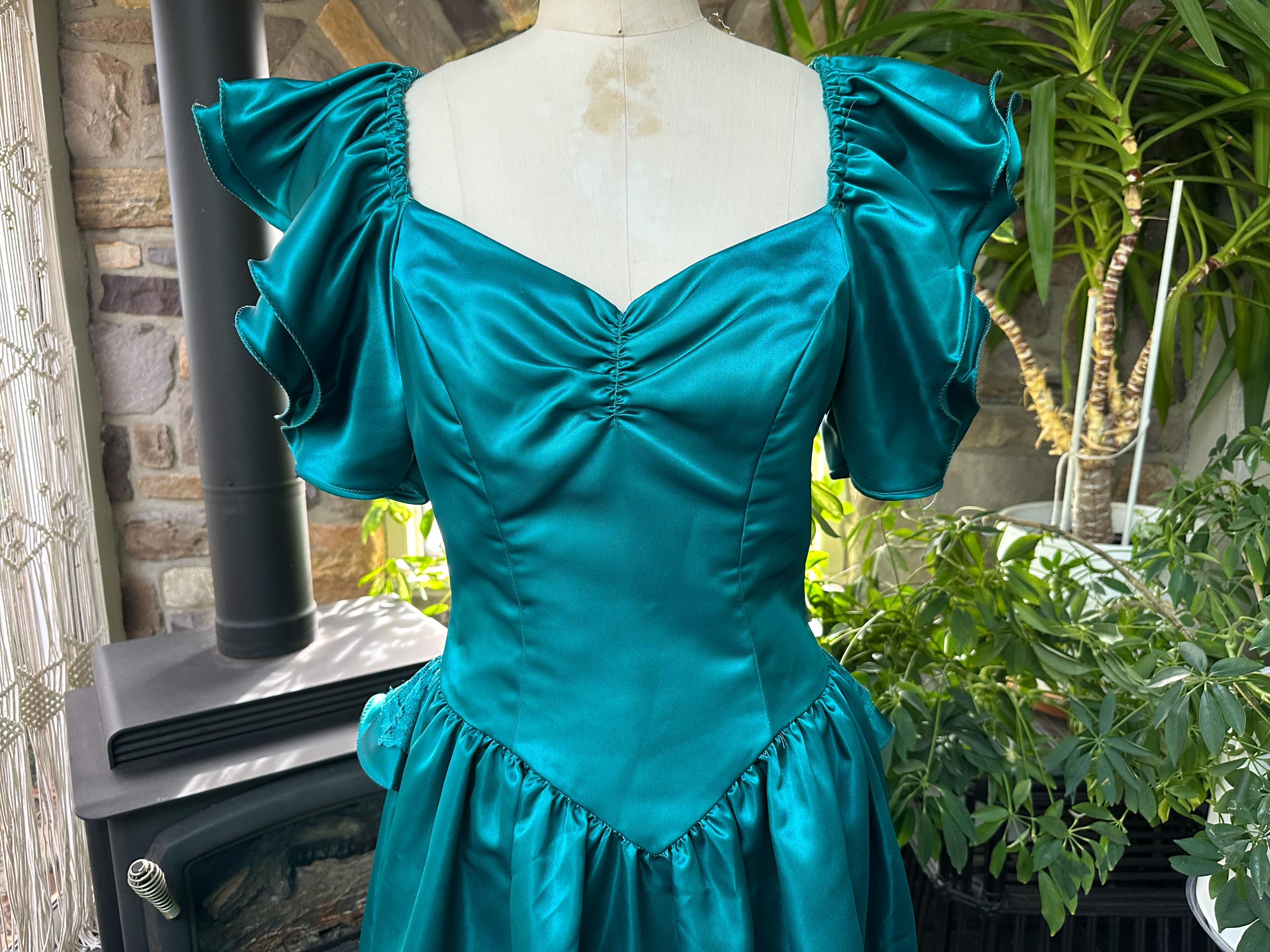 teal green party dress Teal Sheath Silk Satin Beaded Strapless Prom Dresses With Slit, Party Dress, MP960