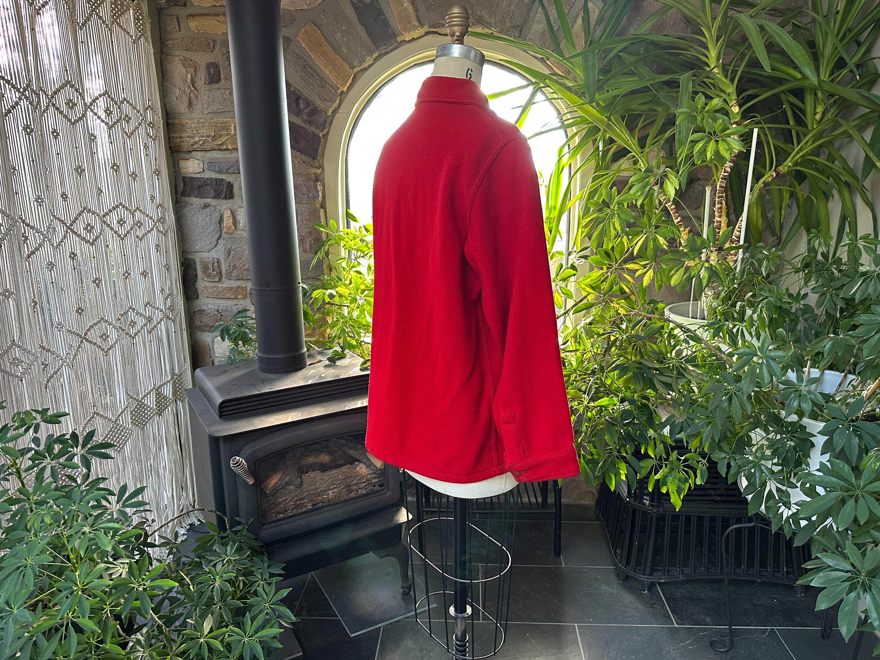 Vintage 1960s Red Wool Official Boy Scout of America Shirt Jacket 