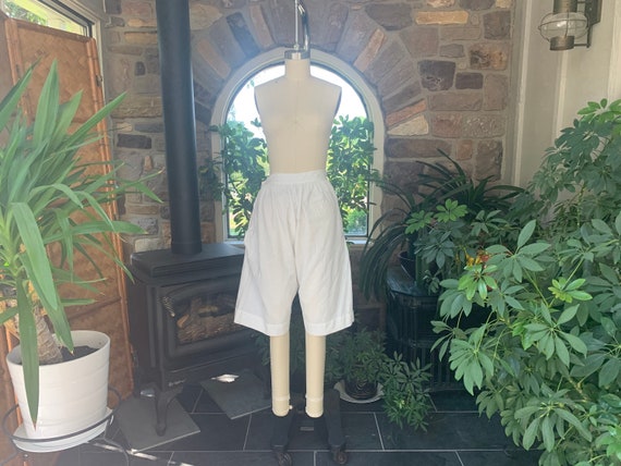 Antique Victorian Plain White Cotton Pantaloons Bl