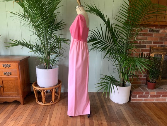 Vintage 1960s Pink Bridesmaid Dress Detachable Ta… - image 4