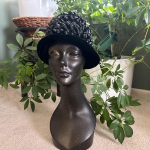 Vintage Plaza Suite Betmar Black Velvet Sequin Mesh Wide Brim Hat Plaza Suite Betmar - Etsy main image 4