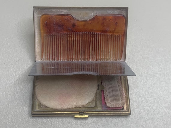 Vintage 1950s Zell Pressed Powder and Rouge Compa… - image 8