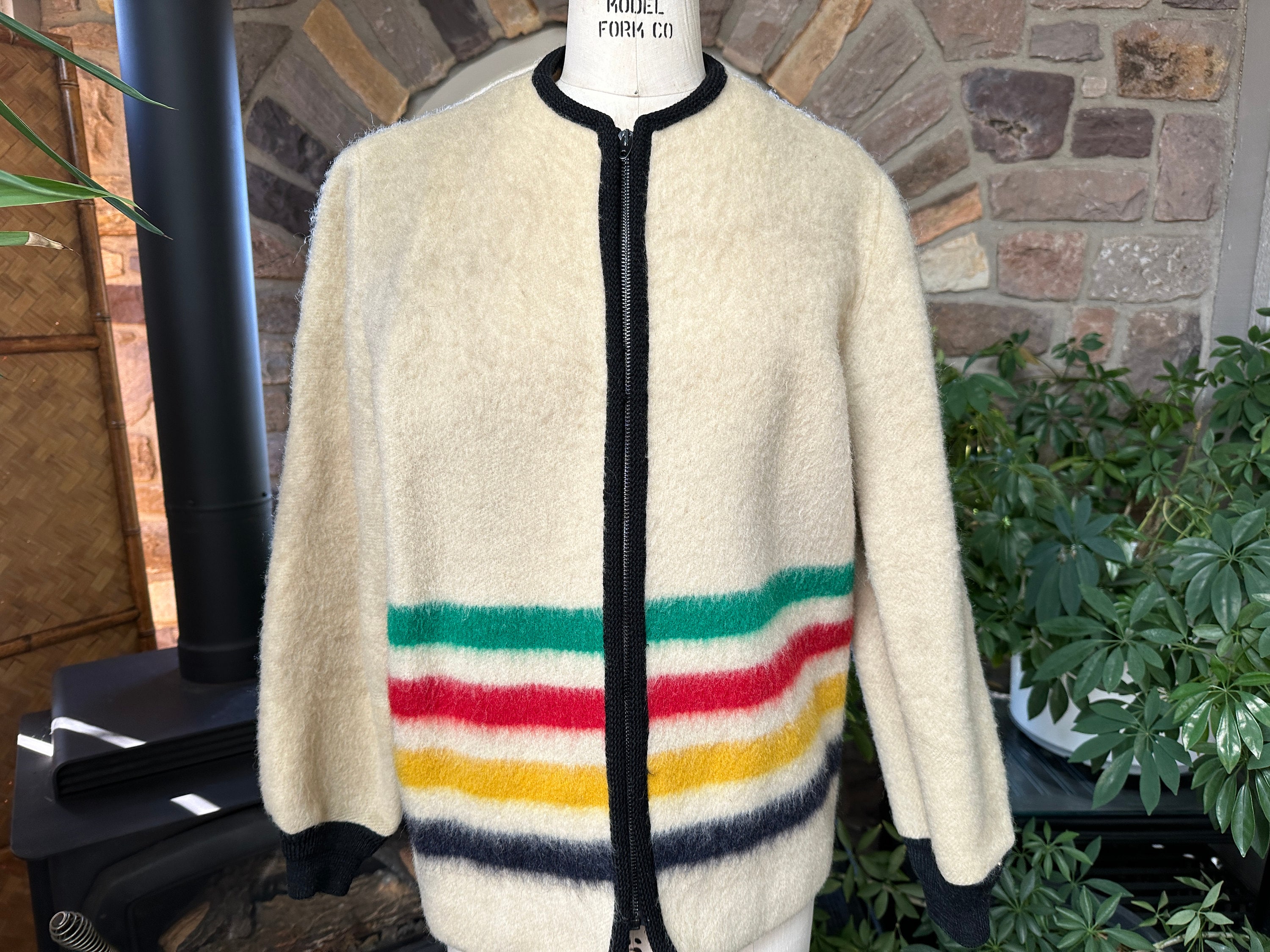 60-70s Canada製 Hudson's Bayウールコート 60's 70's HUDSON'S BAY ハドソンズベイ マルチボーダーウール