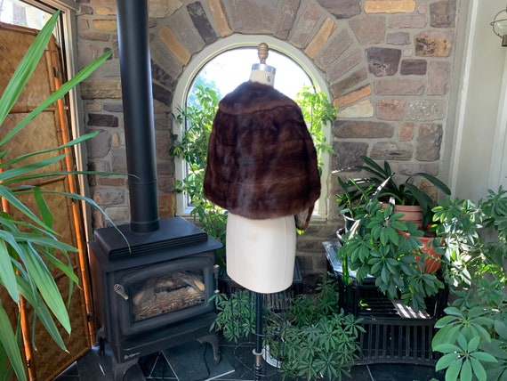 Vintage 1960s Dark Brown Mink Stole, Vintage Sixt… - image 7