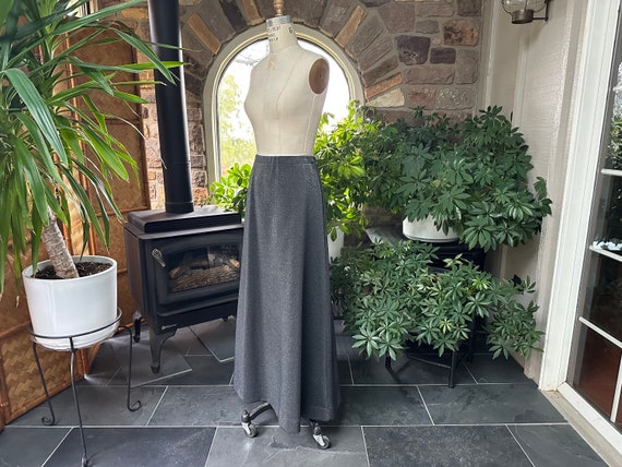 Vintage 1970s Black and Silver Metallic Knit Maxi… - image 3