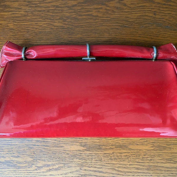 Red Leather Clutch - Etsy