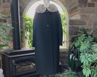 50年代 60年代 カシミアコート ミンクカラー ブラック ウールコート
