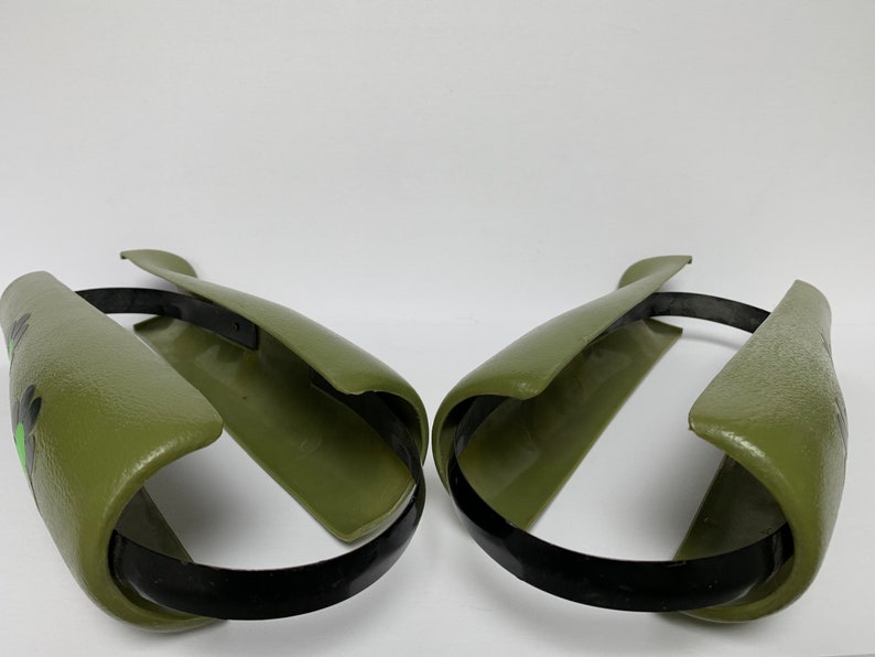 Vintage 1960s Boot Trees Avocado Green Plastic Metal Flower Power Vintage Boot Storage Shoe Care Plastic Boot Shaper MOD 1960s Boot Forms