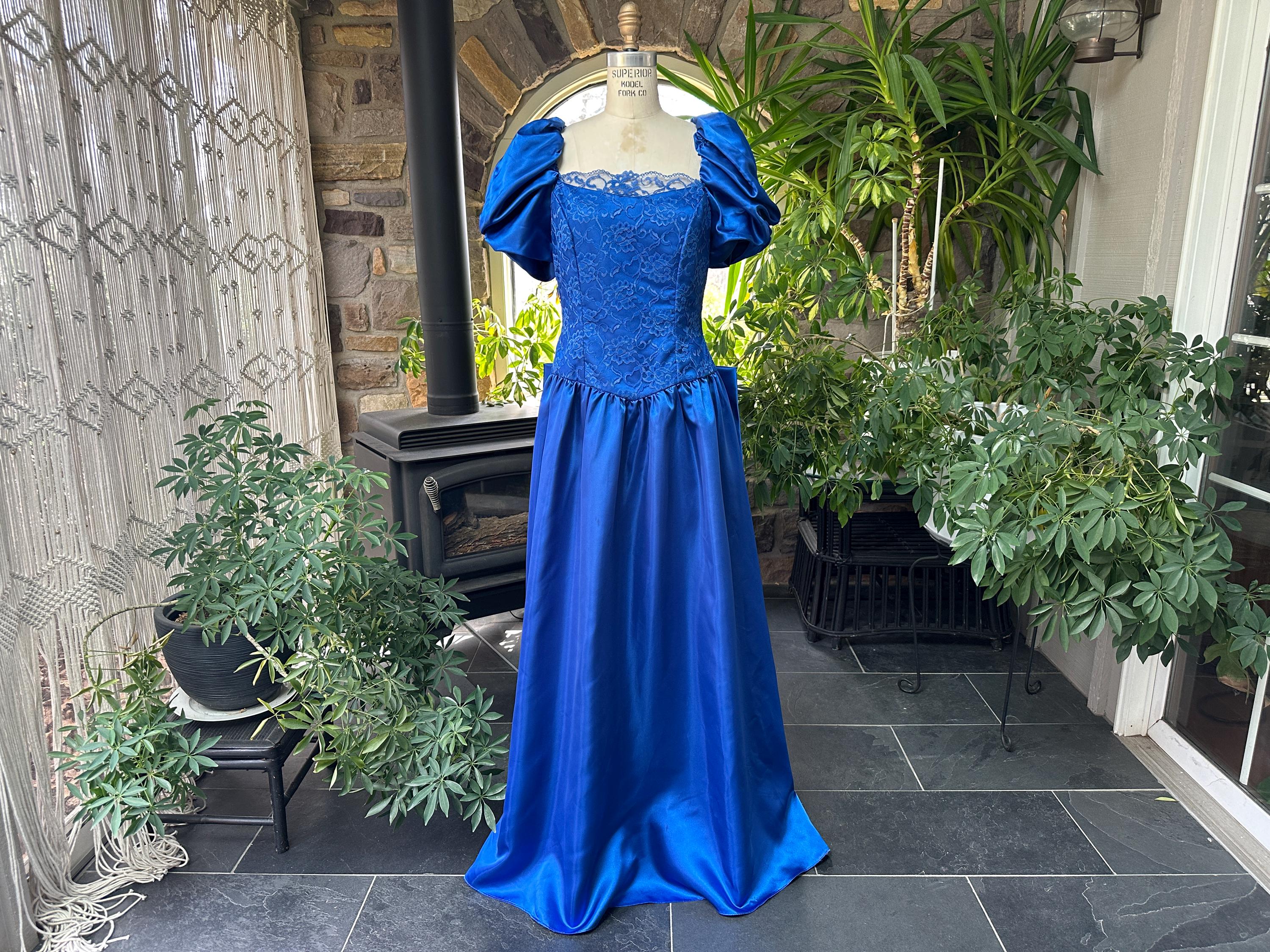 Cobalt Blue Formal Dress Satin - Etsy