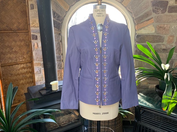 Vintage 1990s Purple Leather Jacket 