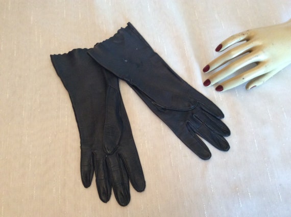 navy evening gloves