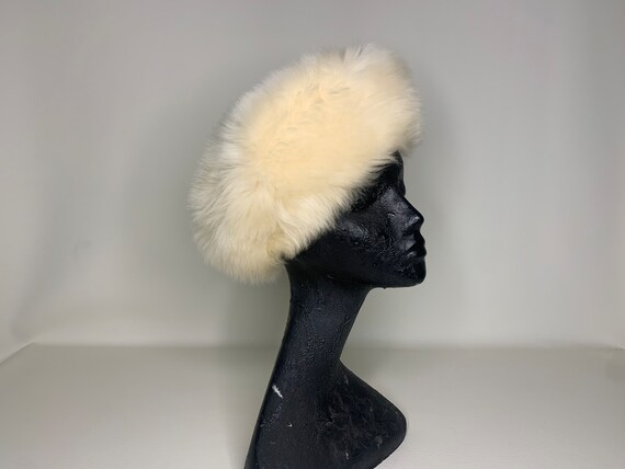 Vintage 1960s Ivory Sheepskin Hat Made in Italy, … - image 8