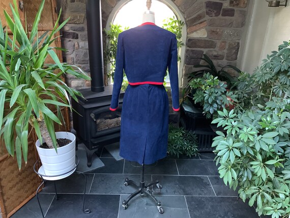 Vintage 1980s Blue with Red Trim Ultra Suede Jack… - image 7