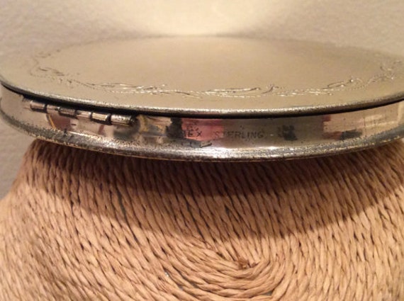 Vintage 1950s Sterling Silver Rex Powder Compact,… - image 5
