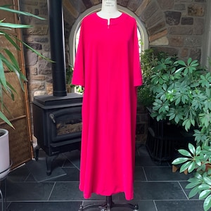 Vintage 1970s Zipper Front Pink Velour Midi Robe Vanity Fair, Vintage Housewife Fleece Housecoat, Warm Winter Robe