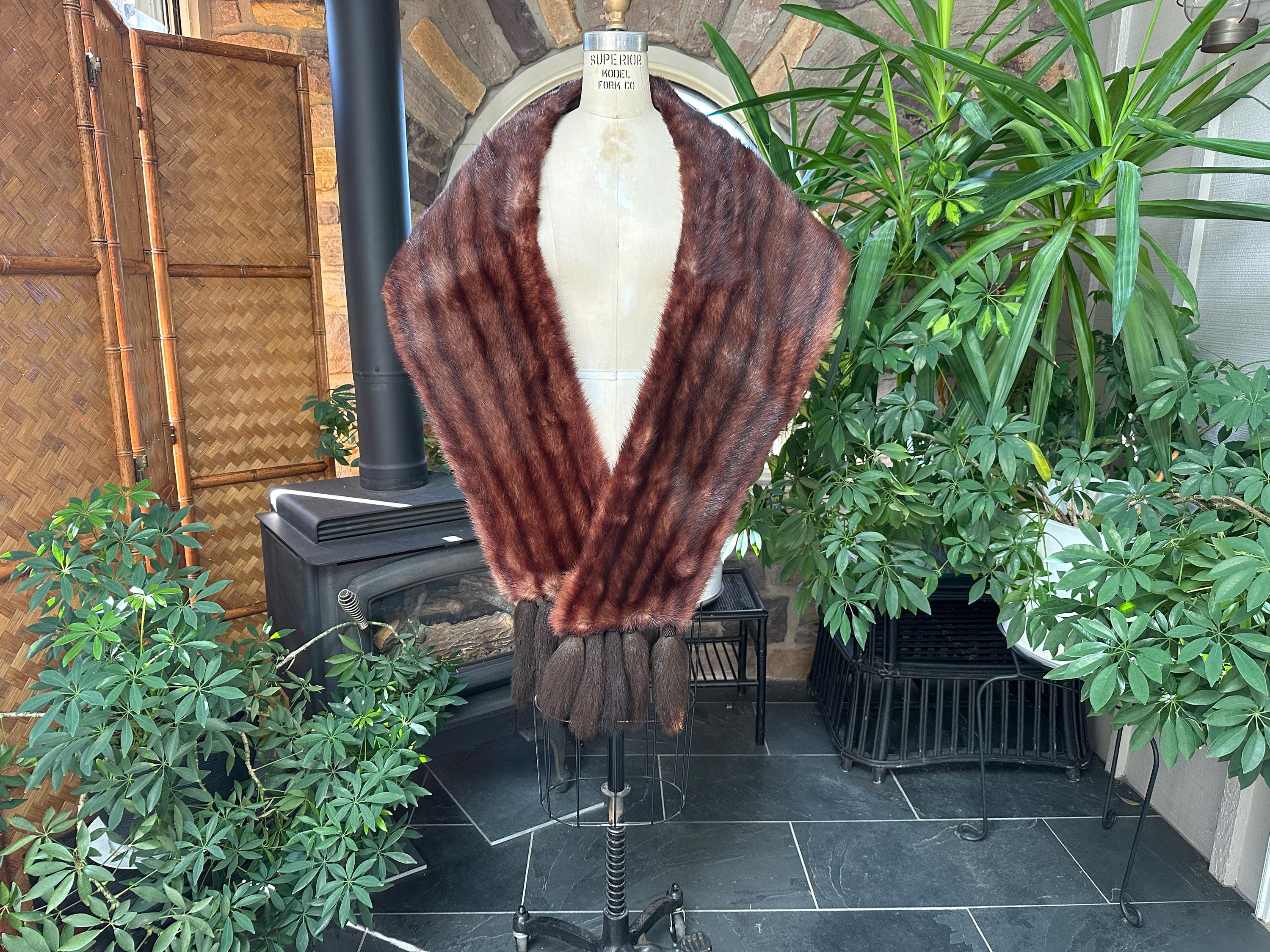 Terranova Sciarpe Hm Uomo Scialle Di Pelliccia Di Visone Del 1950