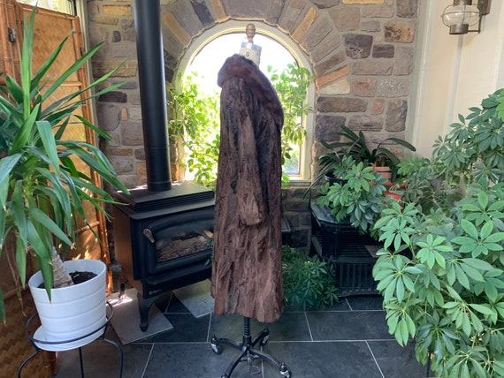 Vintage 1960s Brown "Pony Hair" Cowhide Fur Coat … - image 8