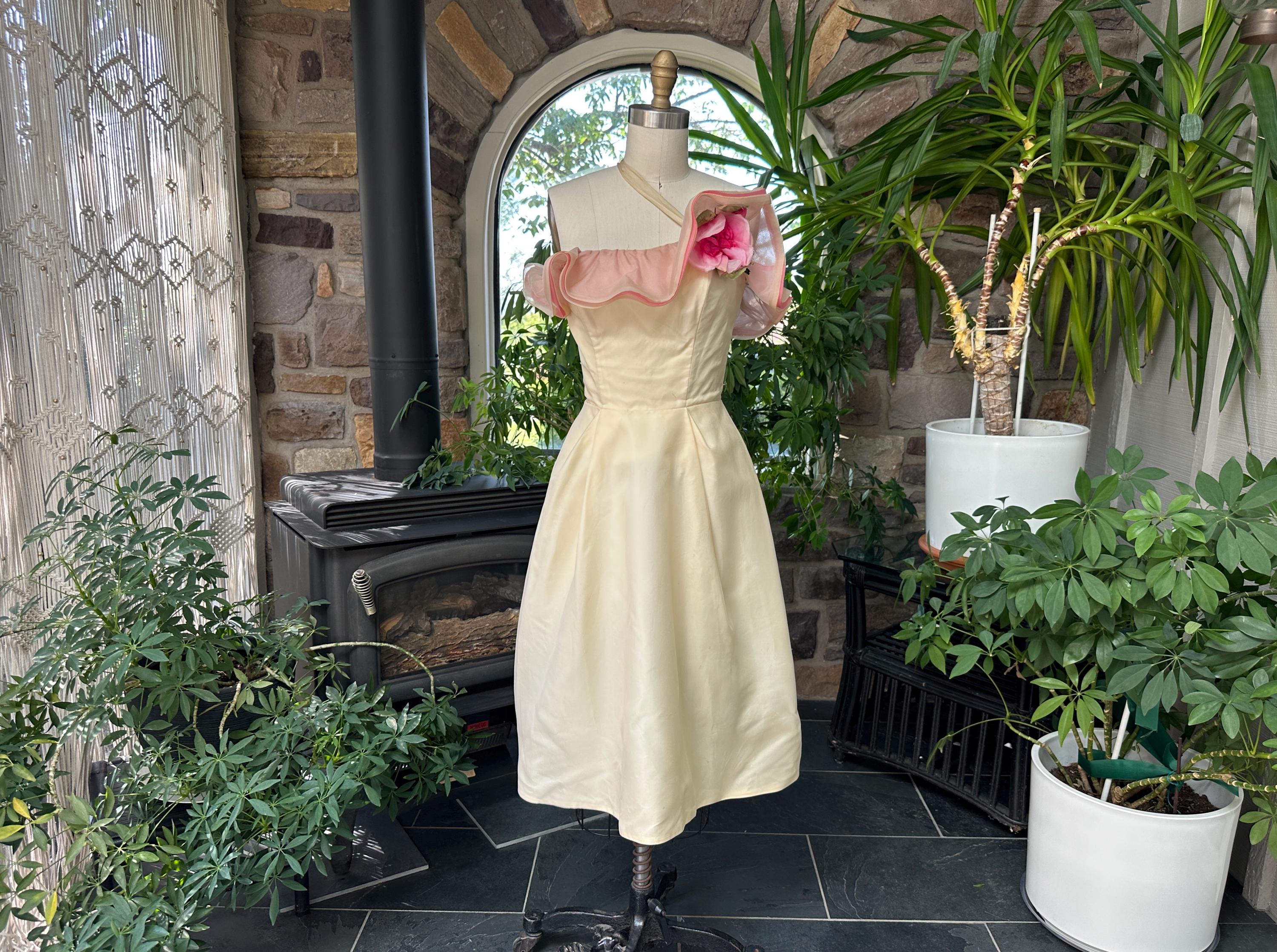 strapless open back dress Maris Butter Yellow Dress main image 0