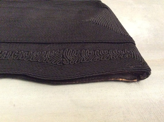 Vintage 1940s Black Cord Cloth Purse, Vintage Cor… - image 6