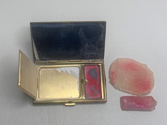 Vintage 1950s Zell Pressed Powder and Rouge Compa… - image 10