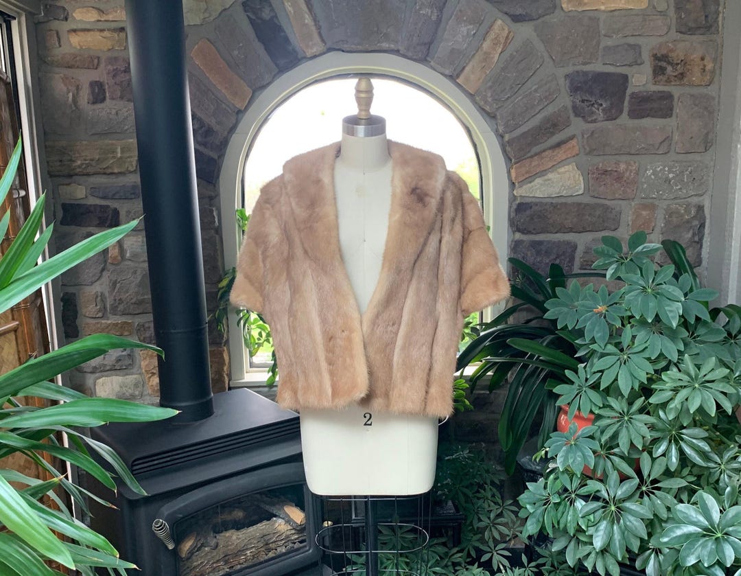 Vintage 1950s Autumn Haze EMBA Natural Brown Mink Stole Vintage
