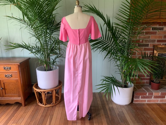 Vintage 1960s Pink Bridesmaid Dress Detachable Ta… - image 6