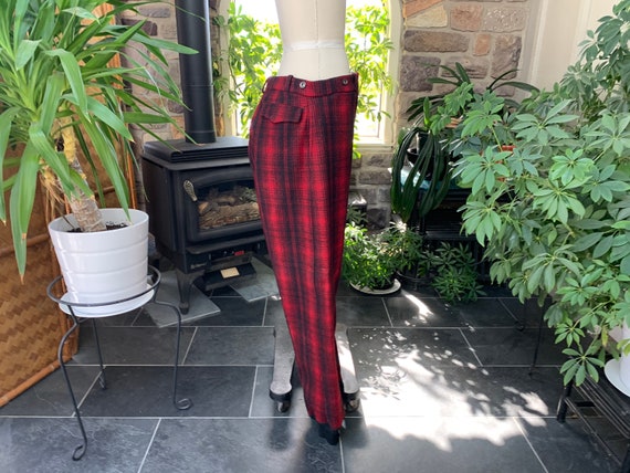 Vintage 1950s Woolrich Red Black Buffalo Plaid Hu… - image 2