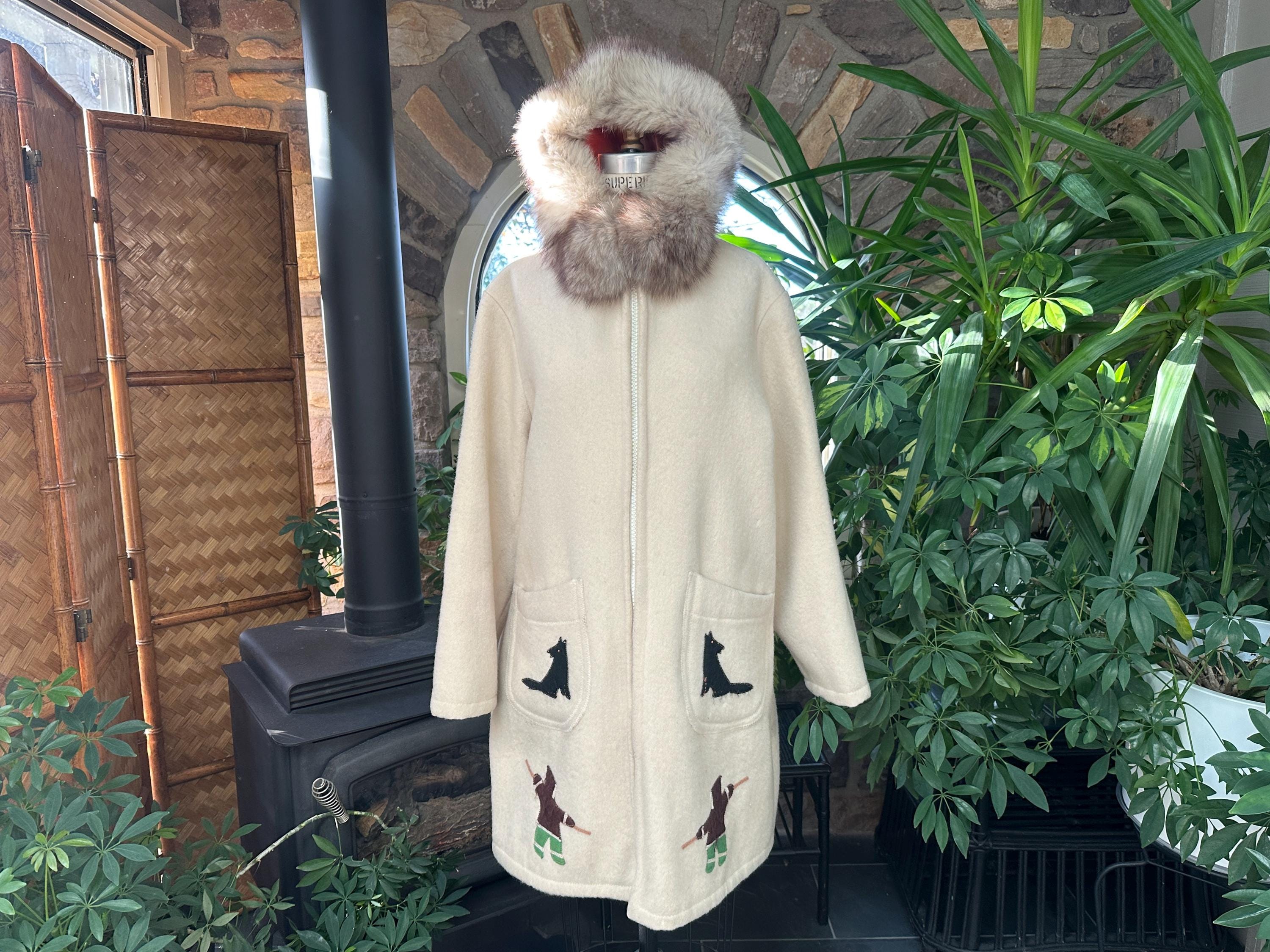 RESERVED Vintage 1970s Inuvik Parka Enterprise Ivory Wool Coat