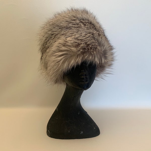 vintage années 1960 norvégien Blue Fox Cloche Hat Emme Inc New York, vintage Ski Lodge Fox Fashion Hat, Mid Century Fox Hat, Blue Fox Winter Hat