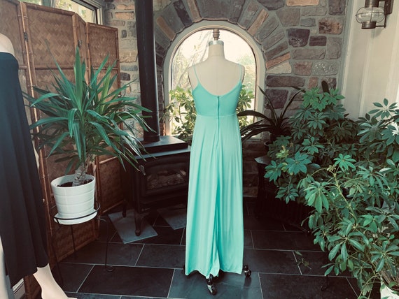 Vintage 1970s Mint Green Knit Lace Maxi Dress, Vi… - image 7