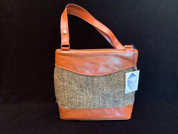 Vintage 1960s Mom's Insulated Tote Saddle Brown w… - image 1