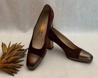 Vintage Salvatore Ferragamo Chocolate Brown Suede Loafers Salvatore Ferragamo | Shoes | Vintage Brown Suede Ferragamo  main image 4