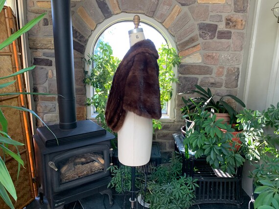 Vintage 1960s Dark Brown Mink Stole, Vintage Sixt… - image 4