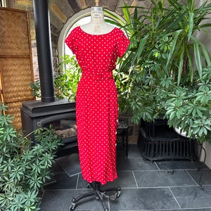 Vintage 1980s Red and White Polka Dot Summer Dress My Michelle, Vintage Eighties Minnie Red and White Dress