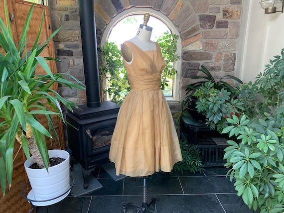 Silk organza top cocktail dress