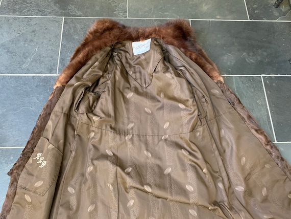 Vintage 1960s Brown pony Hair Cowhide Fur Coat With Brown Mink