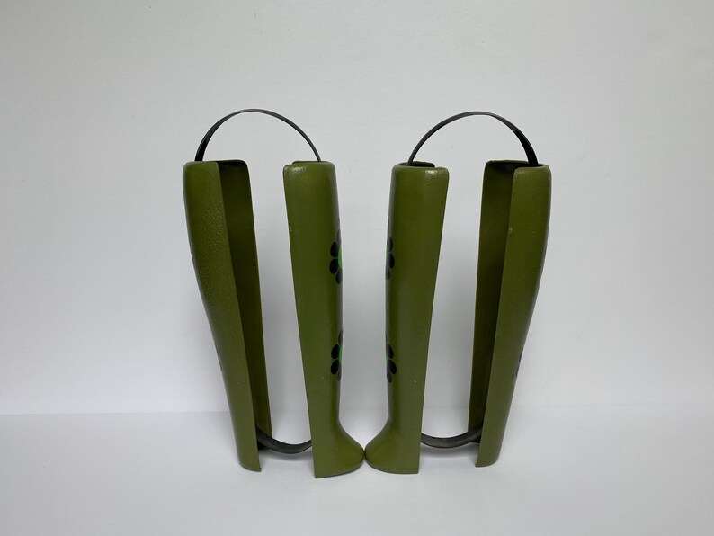 Vintage 1960s Boot Trees Avocado Green Plastic Metal Flower Power Vintage Boot Storage Shoe Care Plastic Boot Shaper MOD 1960s Boot Forms