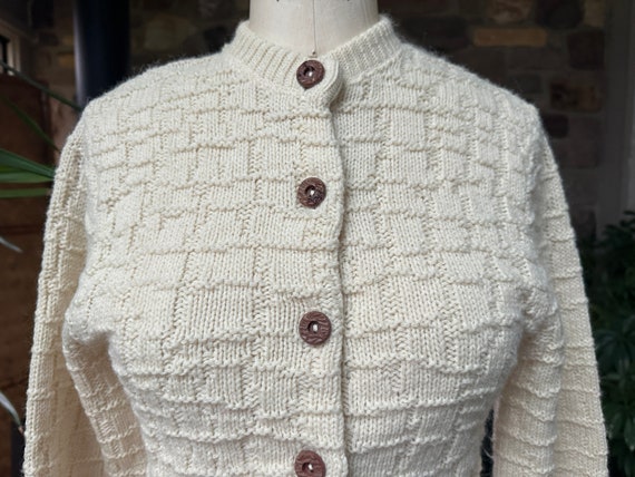 Vintage 1960s Ivory Cardigan Sweater Sportwear fo… - image 2