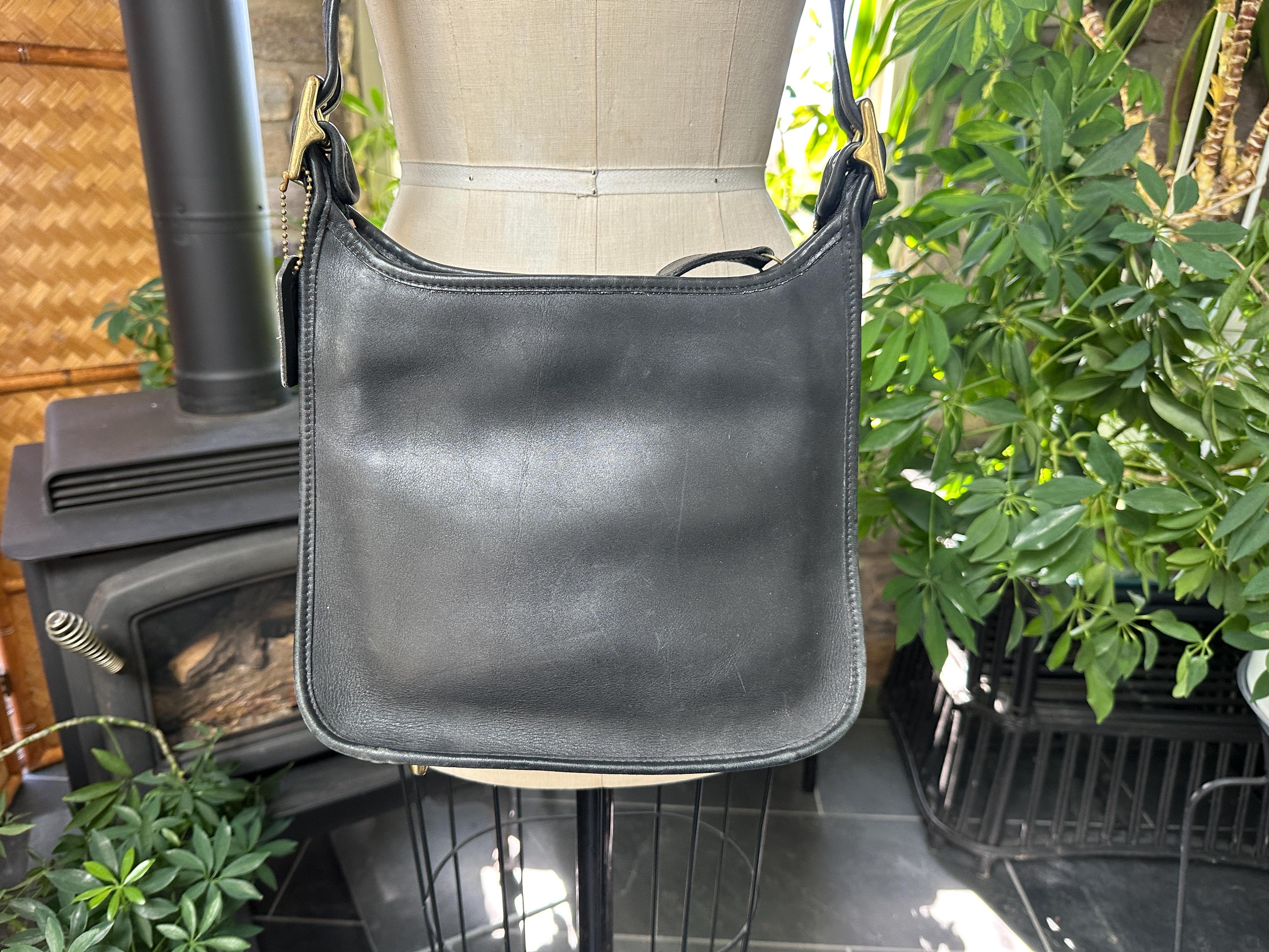 Vintage COACH Black Leather Handbag 9966 Legacy Shoulder Bag
