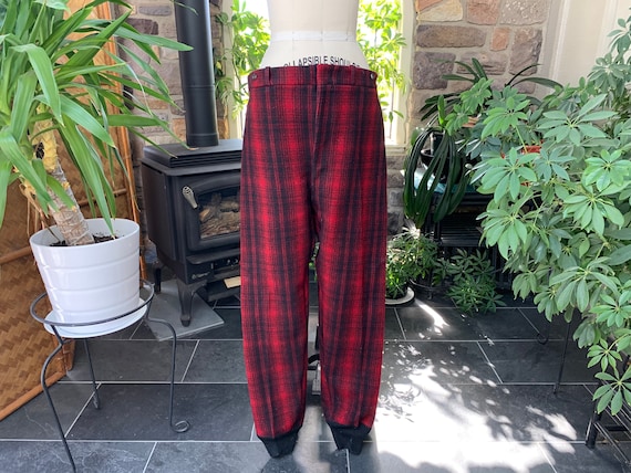 Vintage 1950s Woolrich Red Black Buffalo Plaid Hu… - image 1