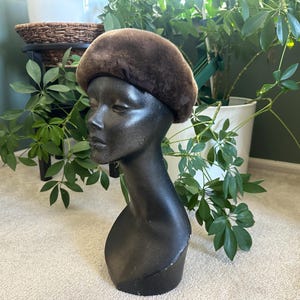 Flemington Furs Real Fur Hat‎ Womens OS Cream Black Striped Vintage Cossack Hat Flemington Fur | eBay main image 2