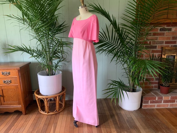 Vintage 1960s Pink Bridesmaid Dress Detachable Ta… - image 3