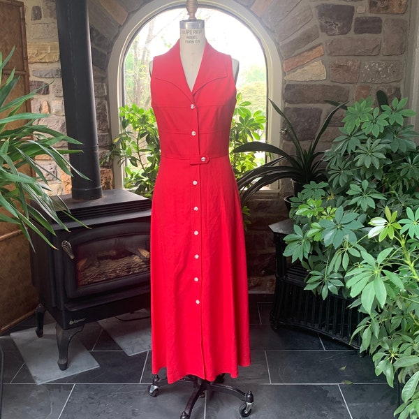 Red Linen Dress - Etsy