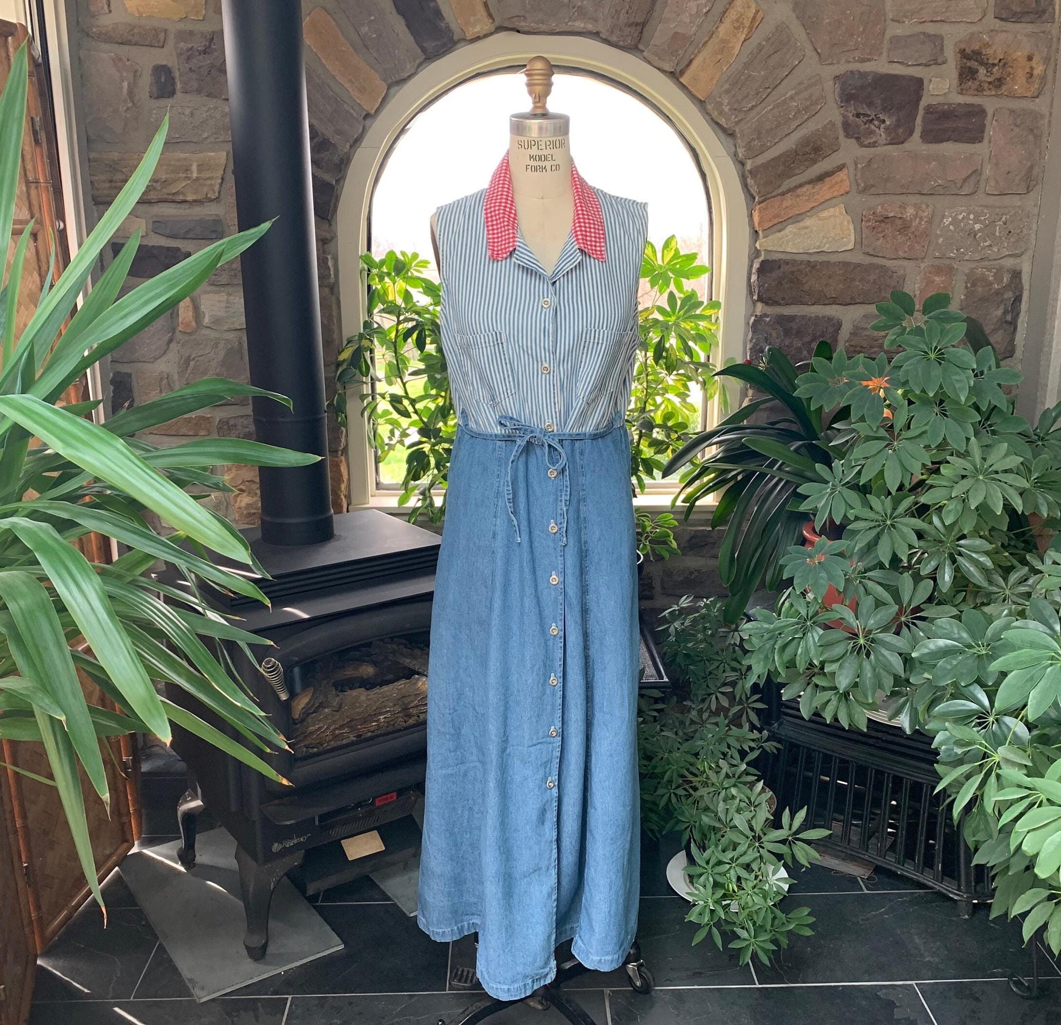 Striped Denim Dress - Etsy